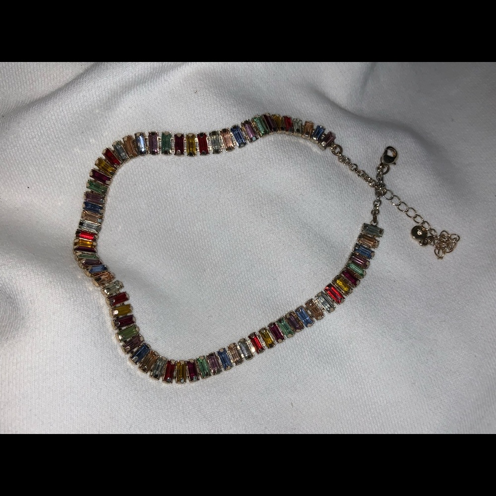 Rainbow gold choker necklace